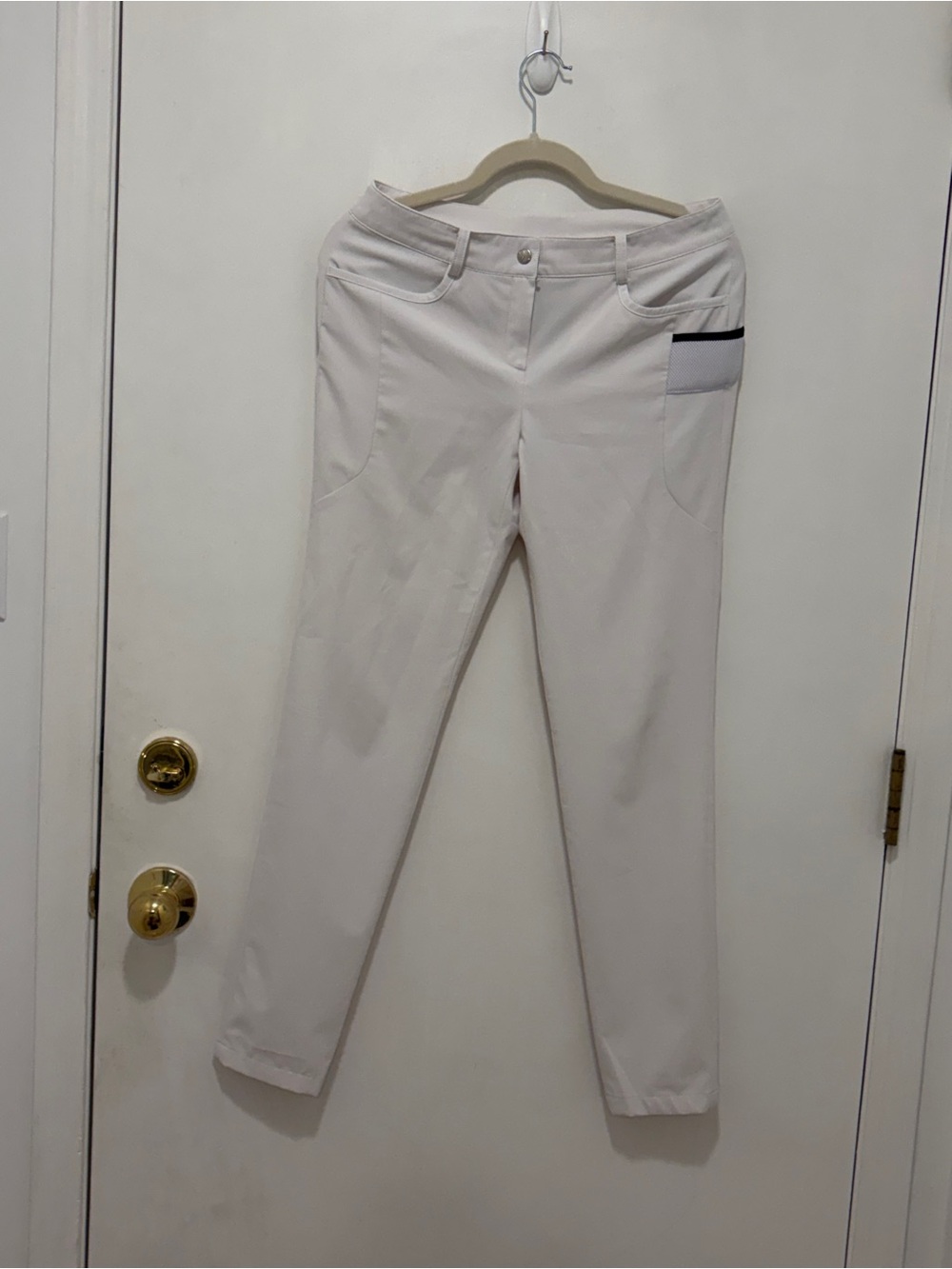 Slim White Castlebajac Stretch Golf Pants for Women